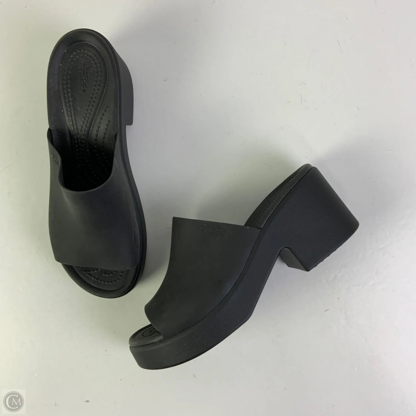 Sandals Heels Block By Crocs In Black, Size: 9