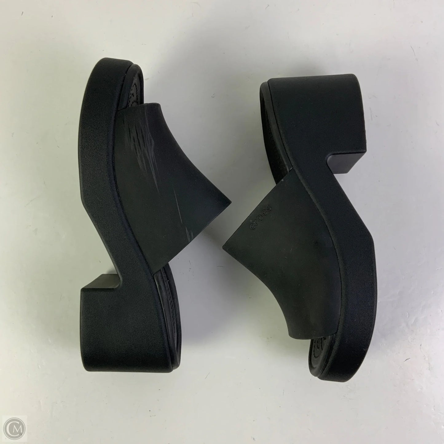 Sandals Heels Block By Crocs In Black, Size: 9