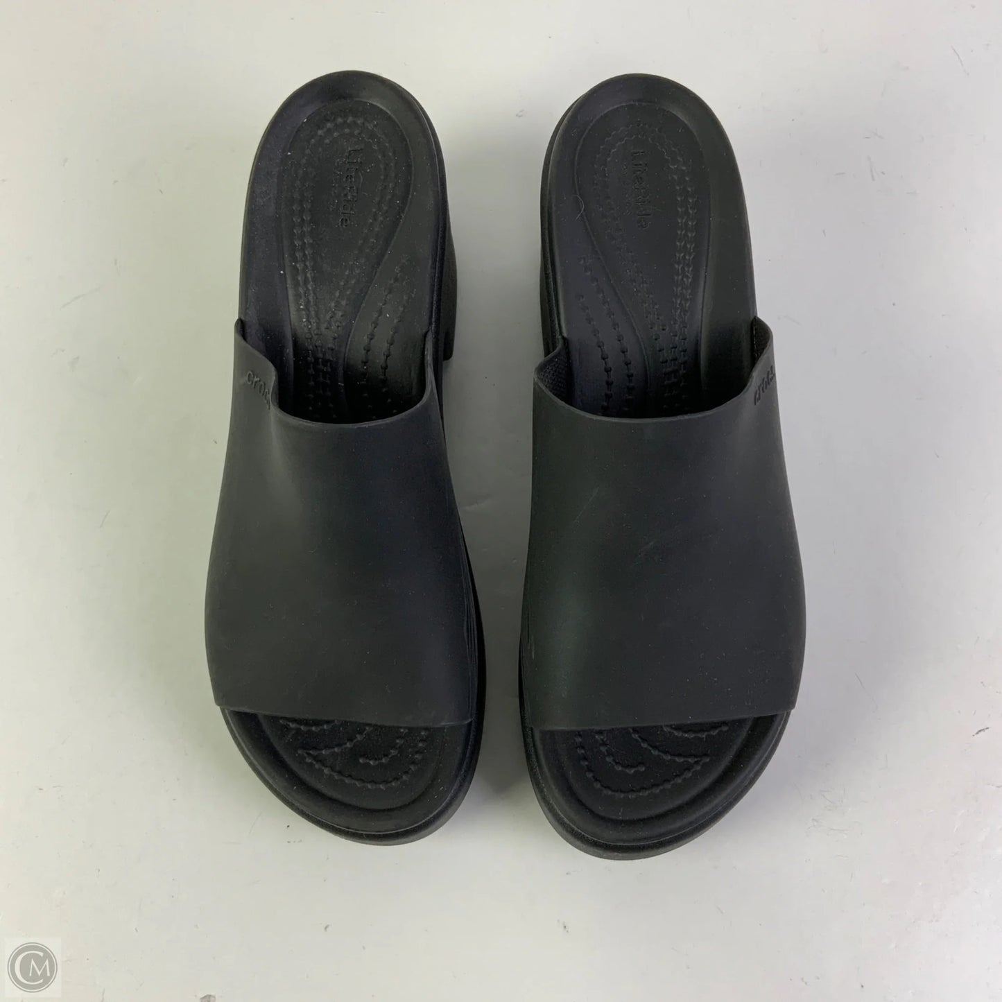 Sandals Heels Block By Crocs In Black, Size: 9