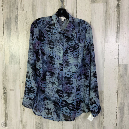 Blouse Long Sleeve By Cabi In Blue, Size: M