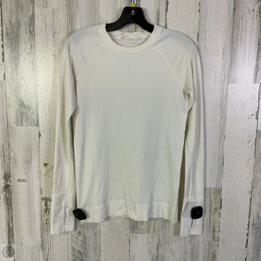 Athletic Top Long Sleeve Crewneck By Lululemon In White, Size: M