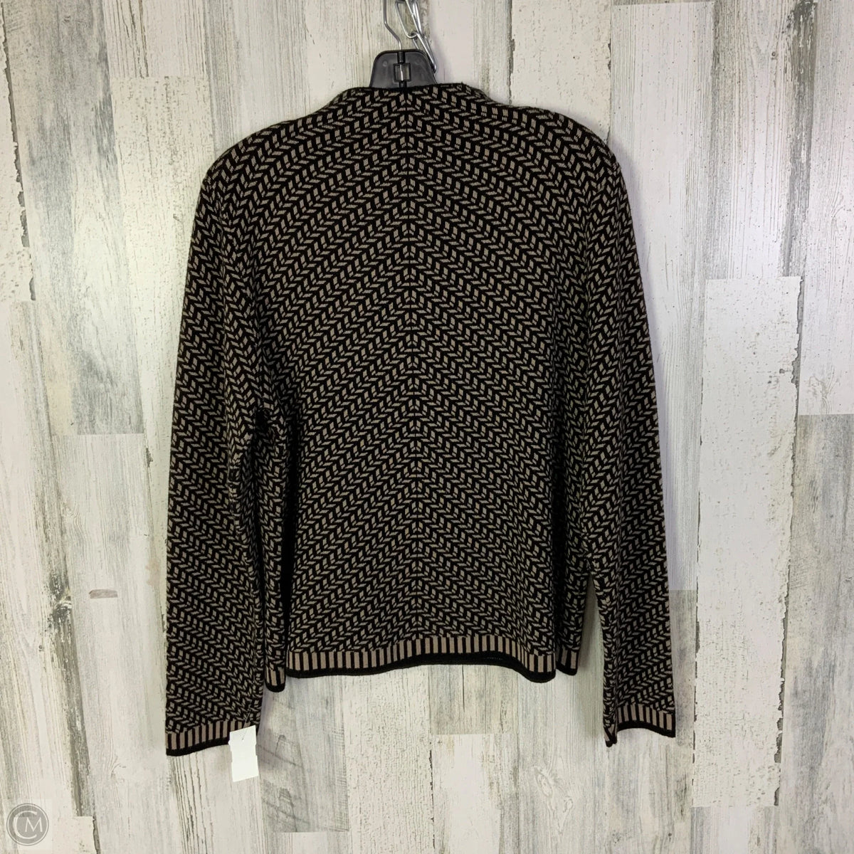 Sweater By Max Studio In Black & Tan, Size: L
