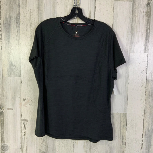 Athletic Top Short Sleeve By Spyder In Black, Size: Xxl