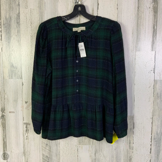 Top Long Sleeve By Loft In Blue & Green, Size: L
