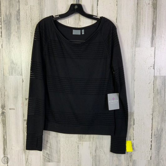 Athletic Top Long Sleeve Crewneck By Athleta In Black, Size: M