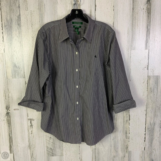 Top Long Sleeve By Lauren By Ralph Lauren In Black & Grey, Size: Xl