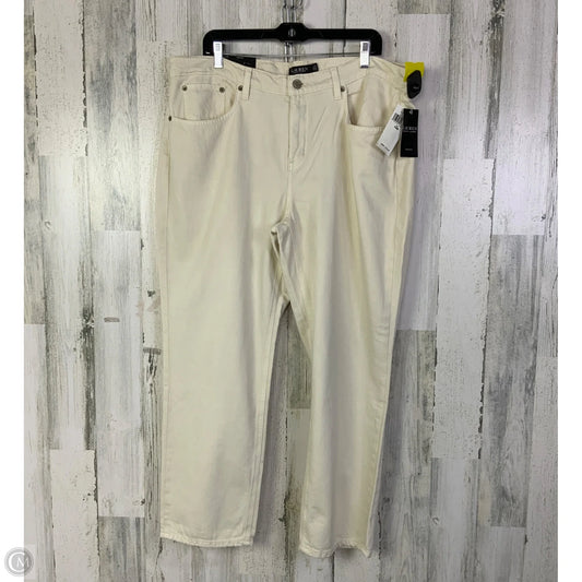 Jeans Straight By Ralph Lauren Black Label In Cream, Size: 14