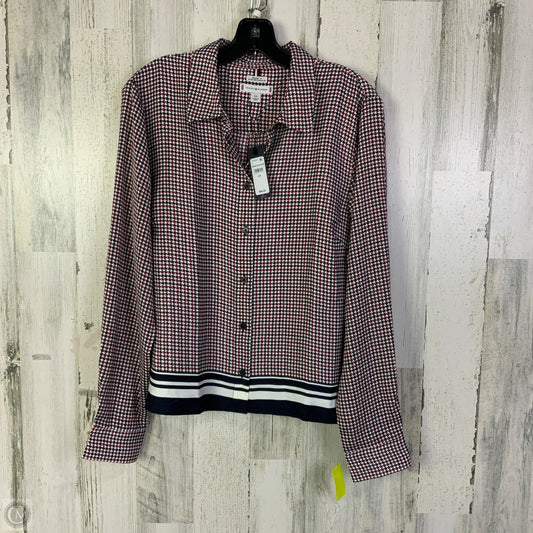 Blouse Long Sleeve By Tommy Hilfiger In Blue & Red & White, Size: L