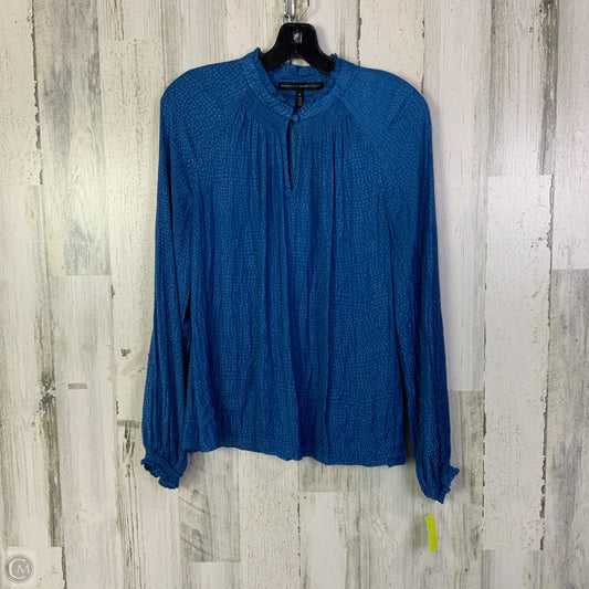 Blouse Long Sleeve By White House Black Market In Blue, Size: M