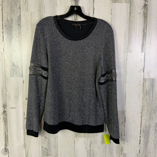 Top Long Sleeve By Clothes Mentor In Black & Silver, Size: L