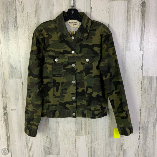 Jacket Utility By Savanna Jane In Camouflage Print, Size: S