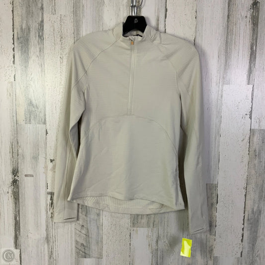 Athletic Top Long Sleeve Collar By Spyder In Cream, Size: S