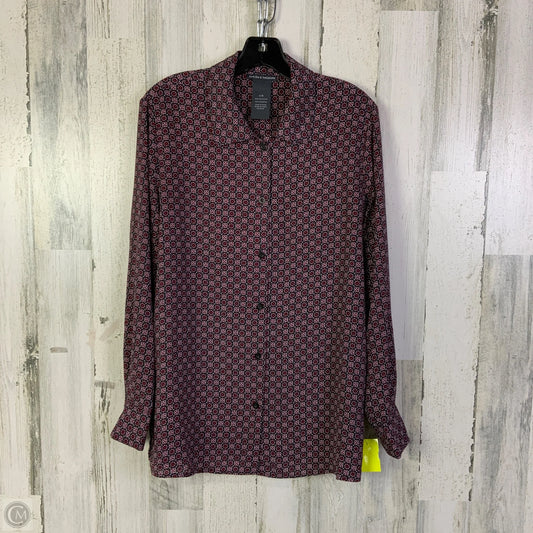 Blouse Long Sleeve By Chelsea And Theodore In Grey & Red, Size: L