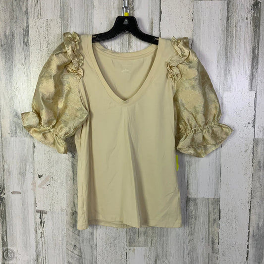 Top Short Sleeve By Anthropologie In Cream, Size: M