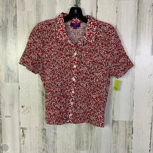 Top Short Sleeve By J. Crew In Red & White, Size: L