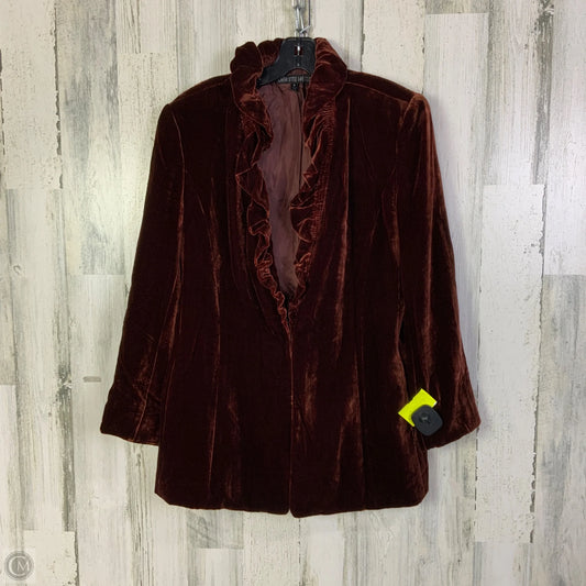 Blazer Designer By Lafayette 148 In Orange, Size: M