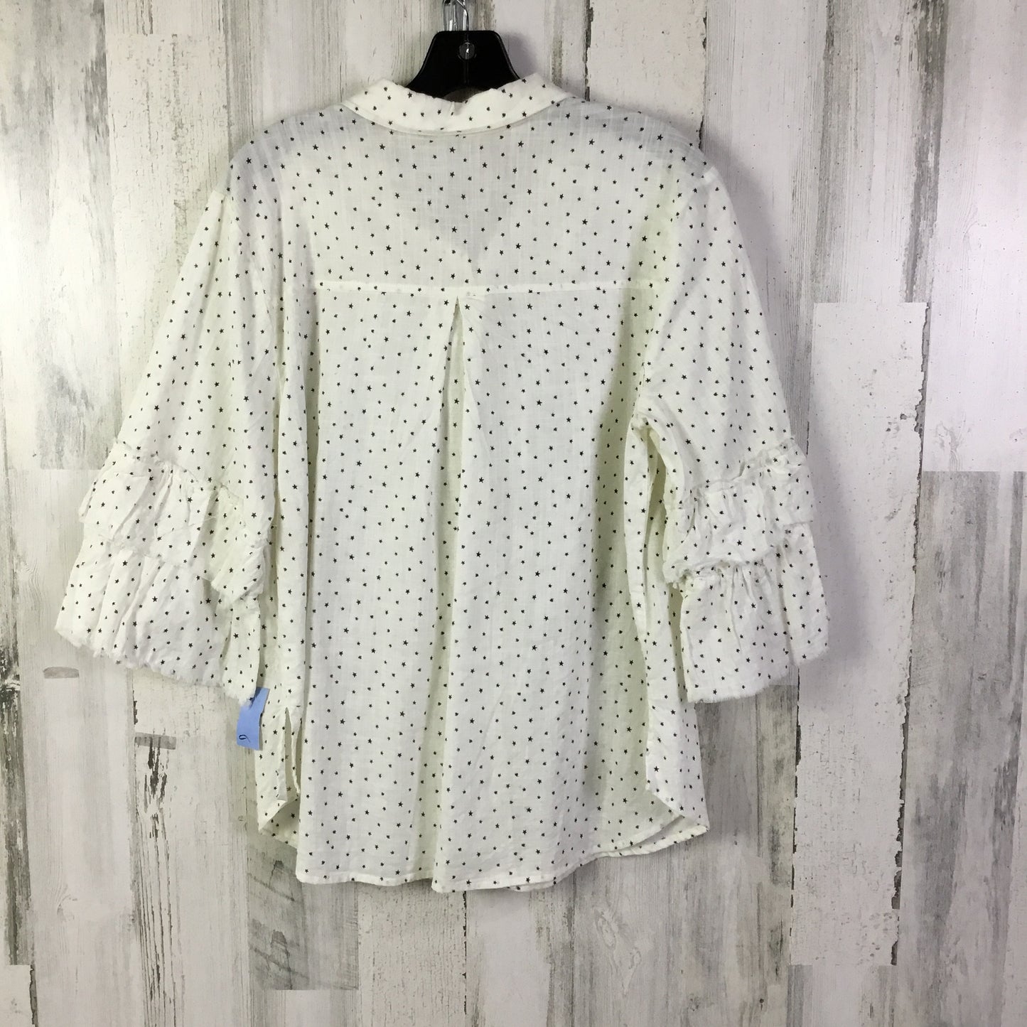 Blouse 3/4 Sleeve By Democracy In White, Size: L