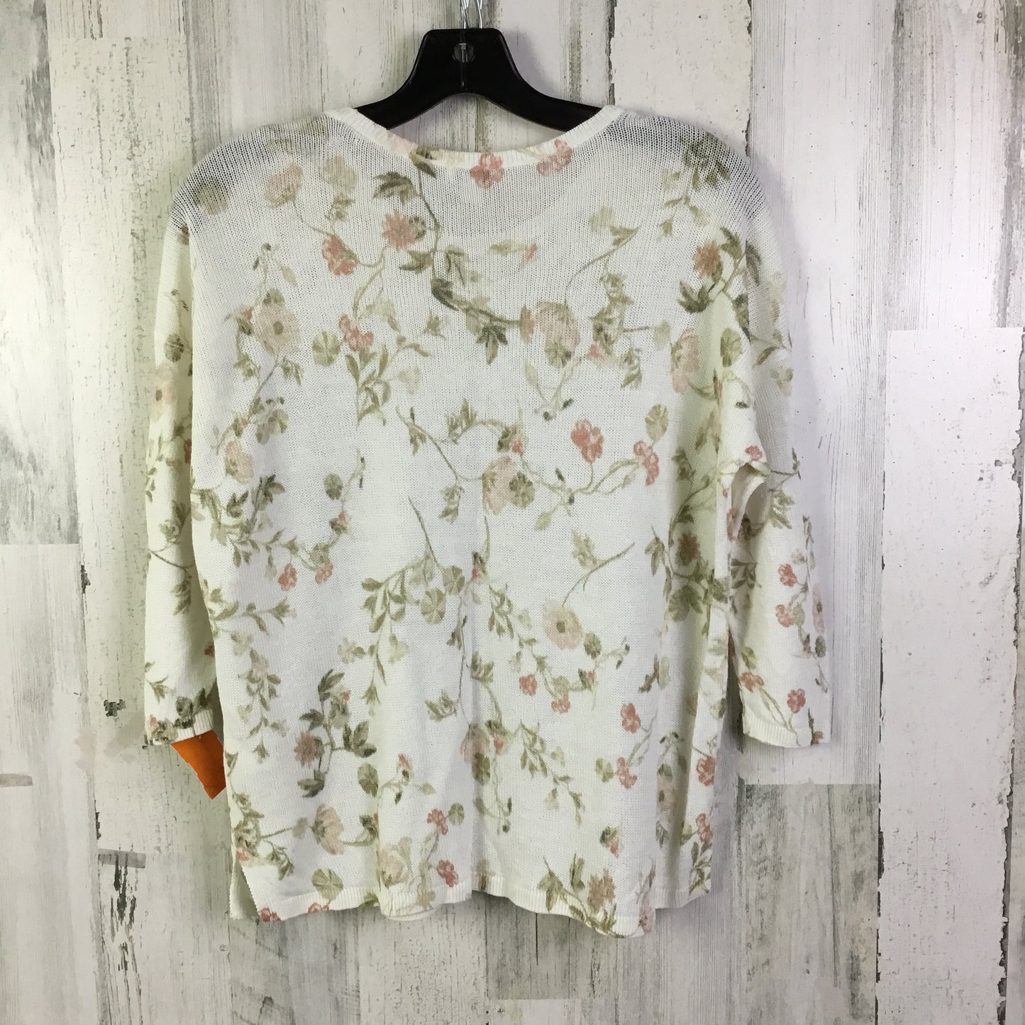 Top 3/4 Sleeve By J. Jill In Cream & Green, Size: S