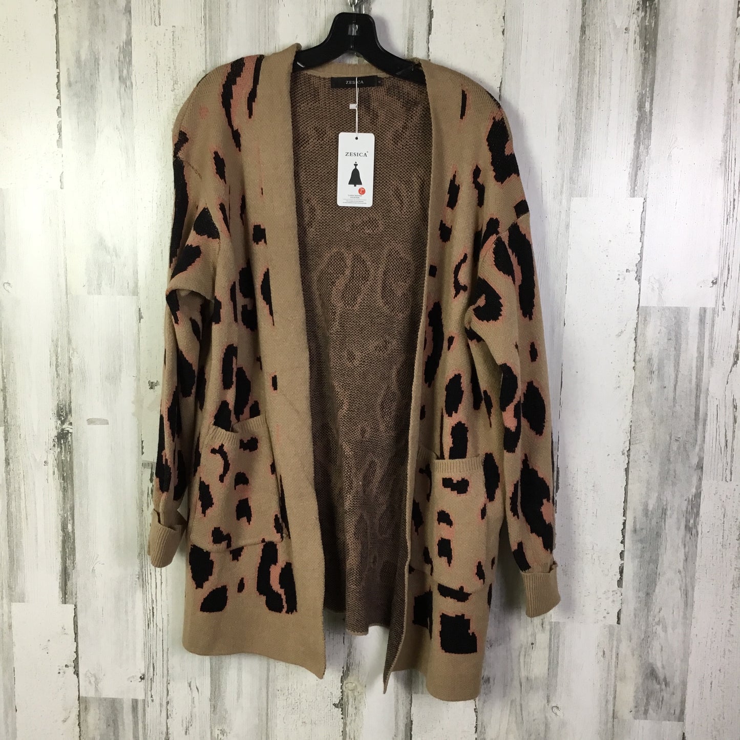 Sweater Cardigan By Clothes Mentor In Brown, Size: L