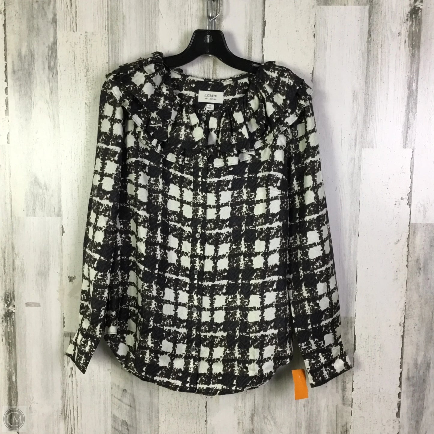 Blouse Long Sleeve By J. Crew In Black & Brown, Size: Xs