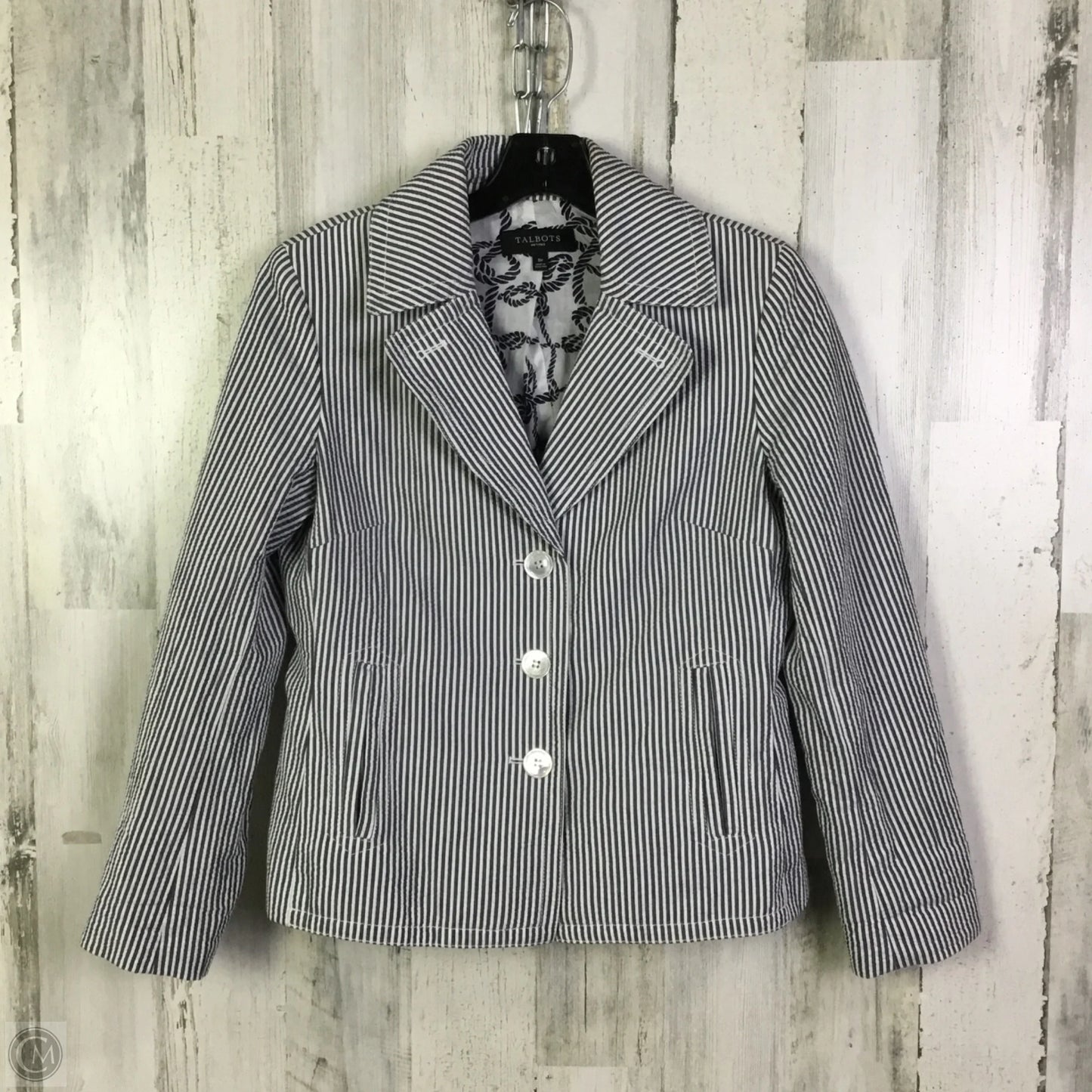 Blazer By Talbots In Blue & White, Size: M