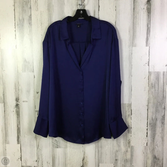 Blouse Long Sleeve By Torrid In Navy, Size: L