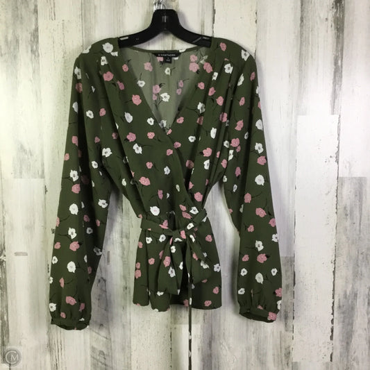 Blouse Long Sleeve By Hawthorn In Green, Size: L