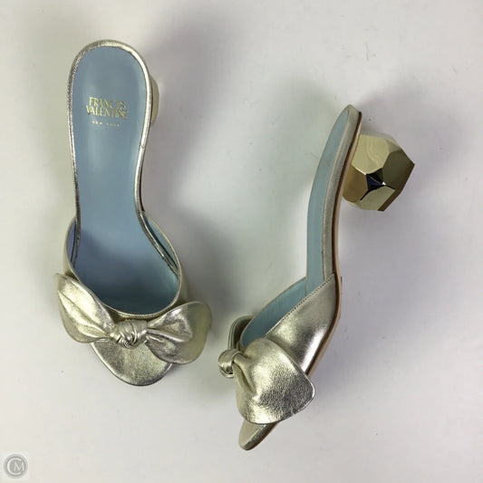 Sandals Heels Block By Cma In Gold, Size: 7
