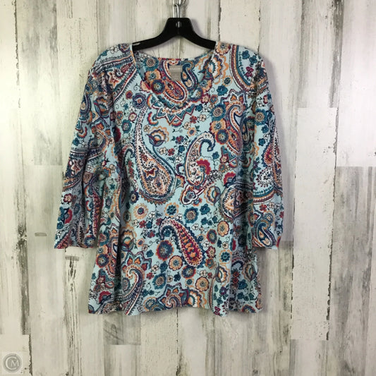 Top 3/4 Sleeve Basic By Chicos In Blue, Size: Xl