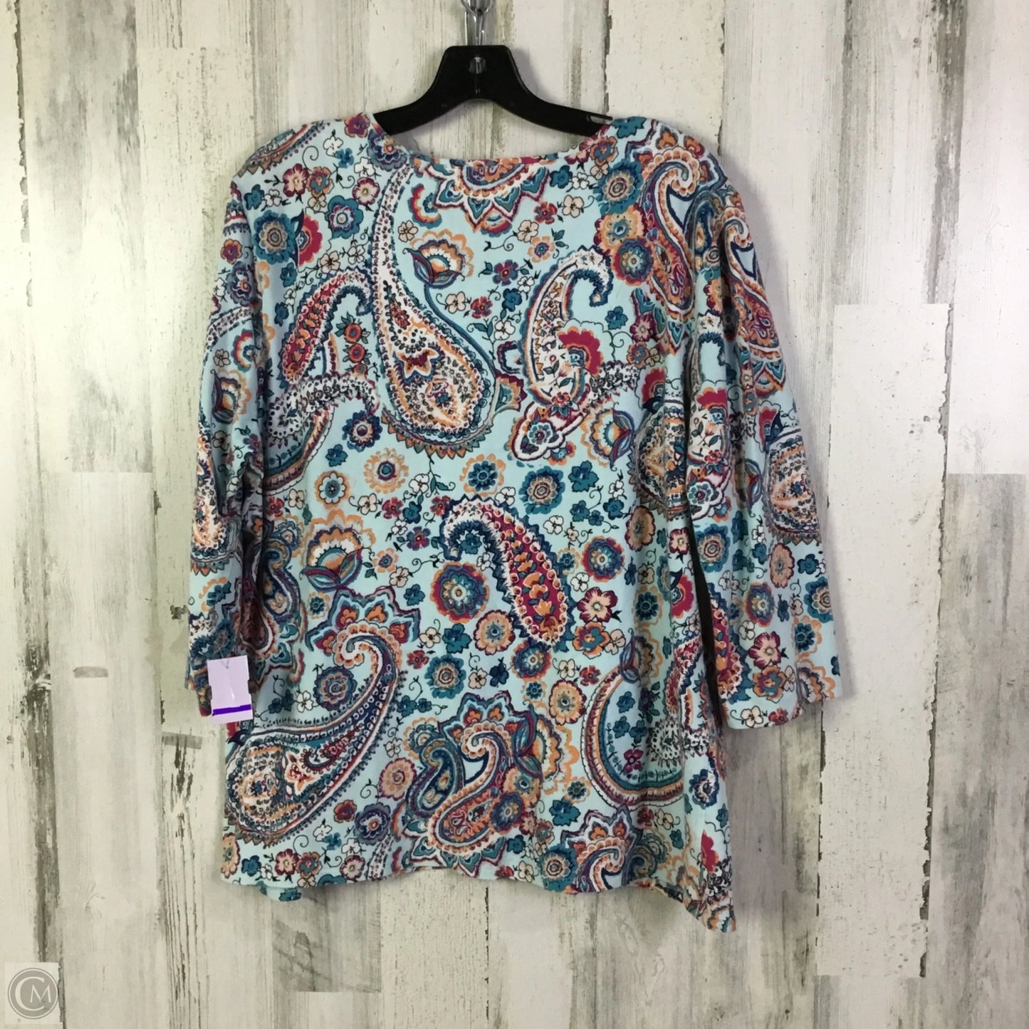 Top 3/4 Sleeve Basic By Chicos In Blue, Size: Xl