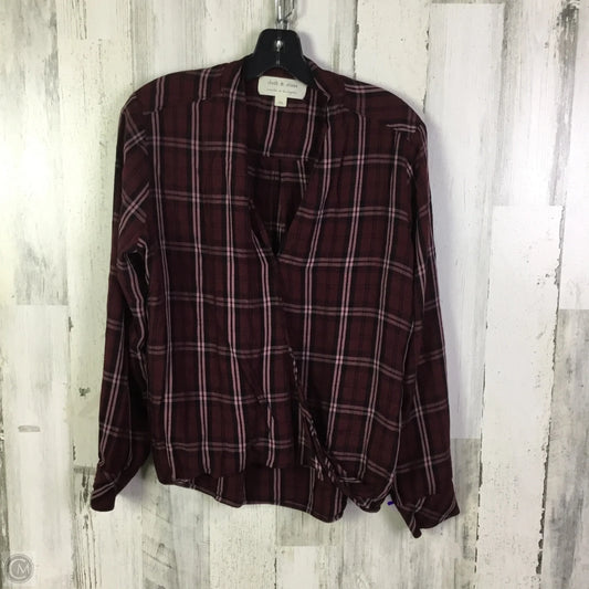 Top Long Sleeve By Cloth & Stone In Maroon, Size: Xl