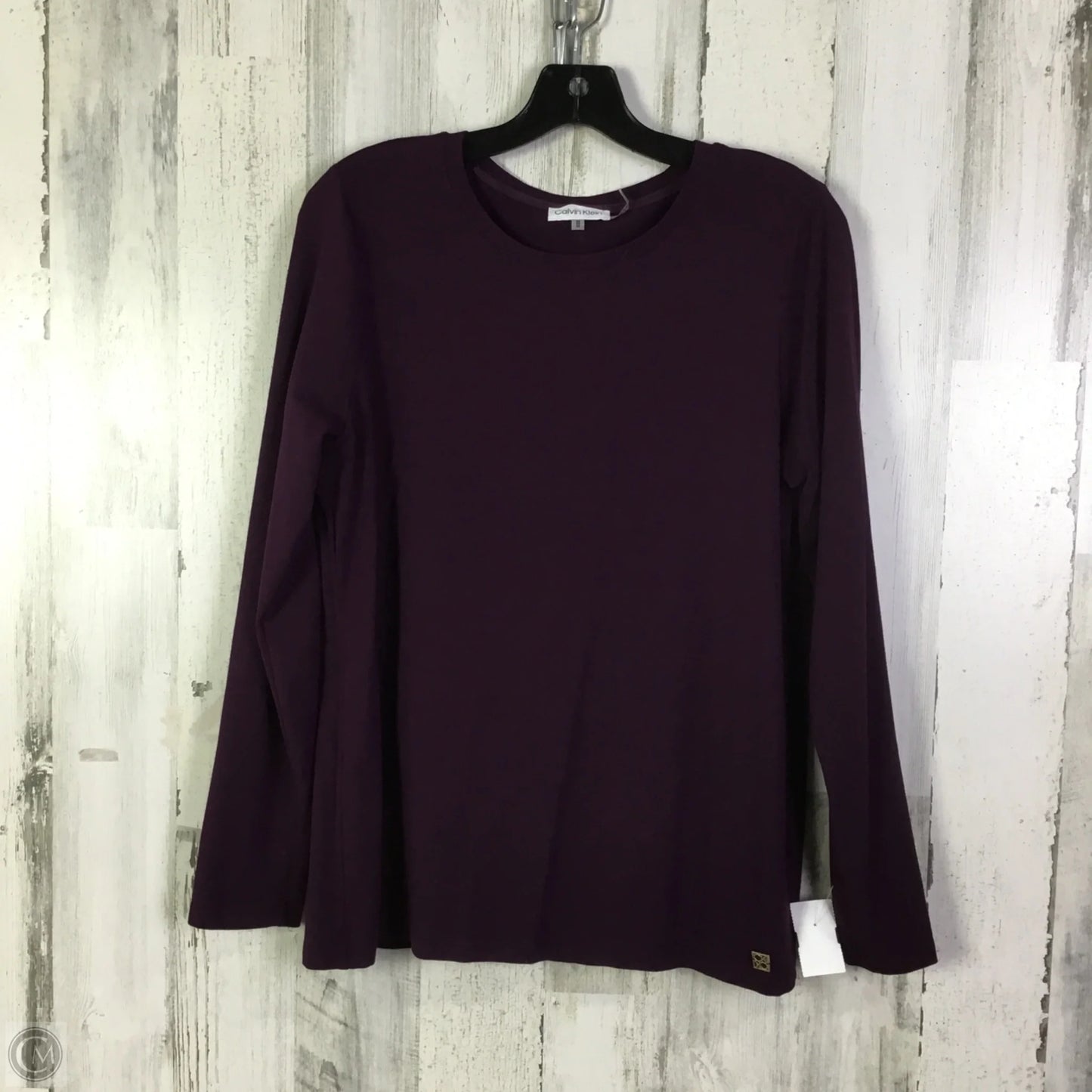 Top Long Sleeve Basic By Calvin Klein In Purple, Size: M