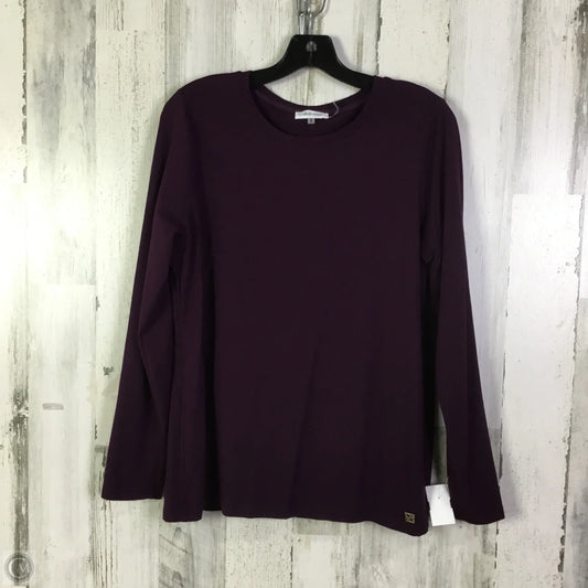 Top Long Sleeve Basic By Calvin Klein In Purple, Size: M