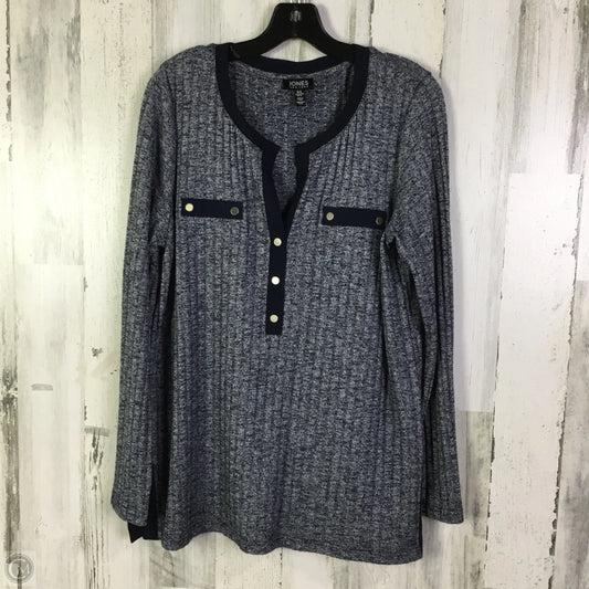 Top Long Sleeve By Jones New York In Navy, Size: Xl