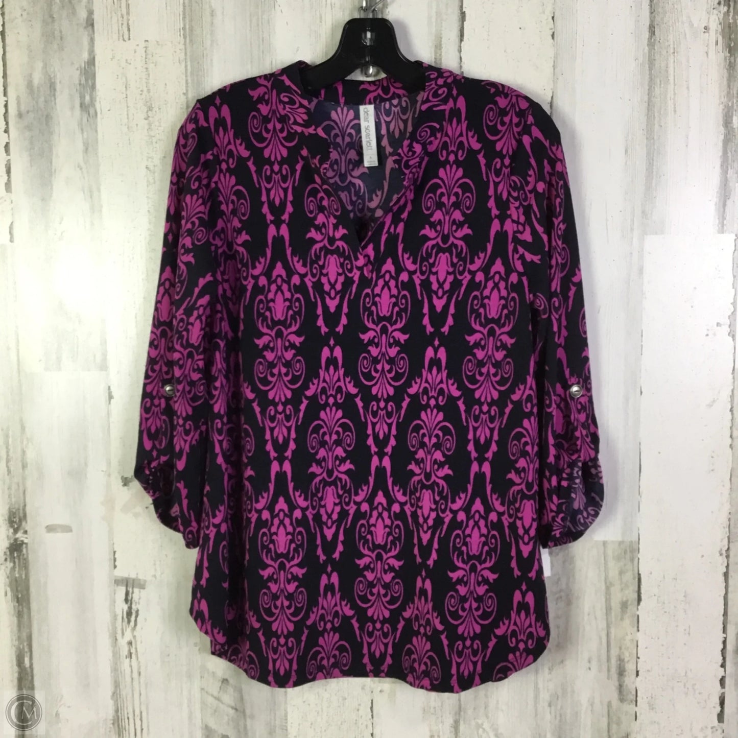 Top 3/4 Sleeve By Clothes Mentor In Black & Pink, Size: S