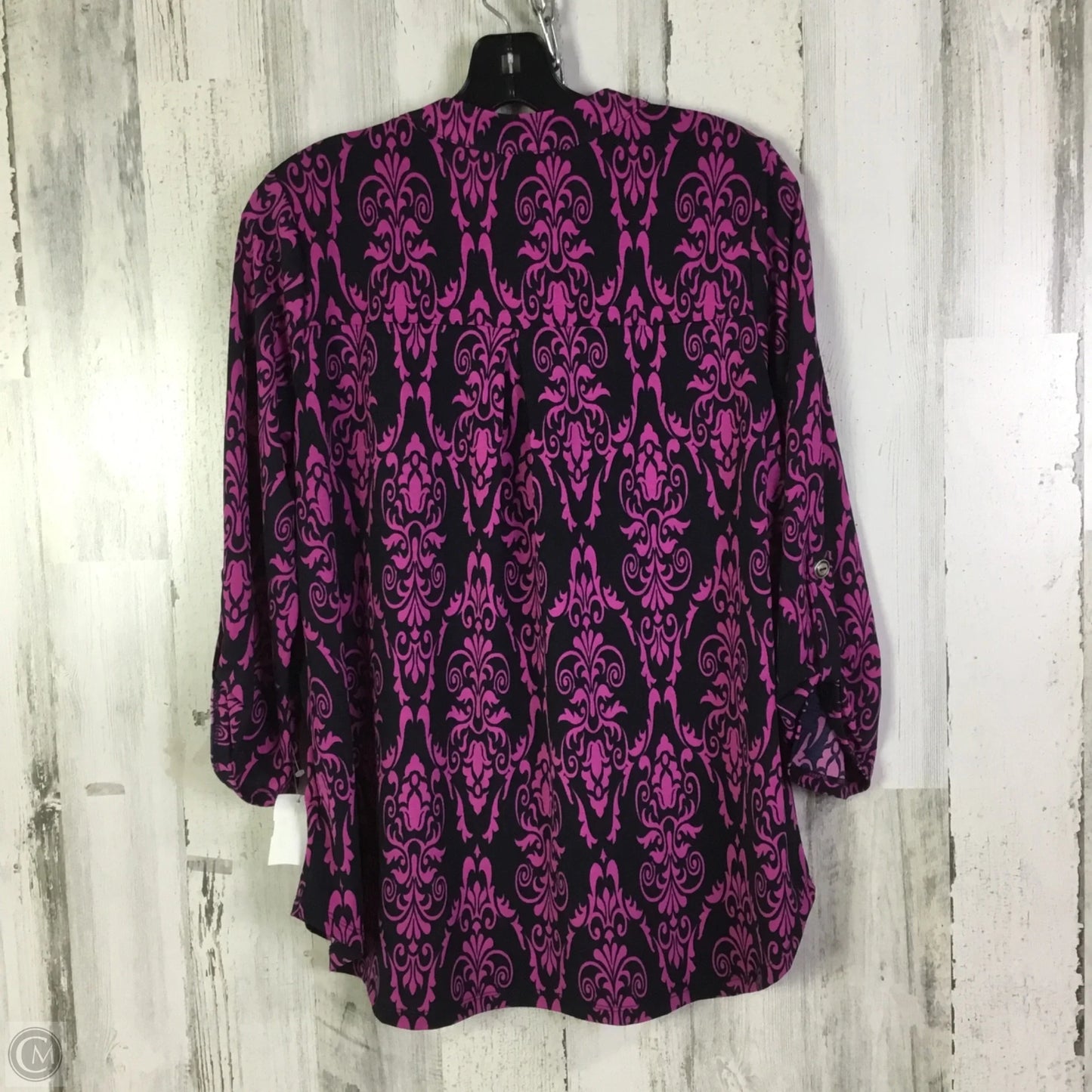 Top 3/4 Sleeve By Clothes Mentor In Black & Pink, Size: S