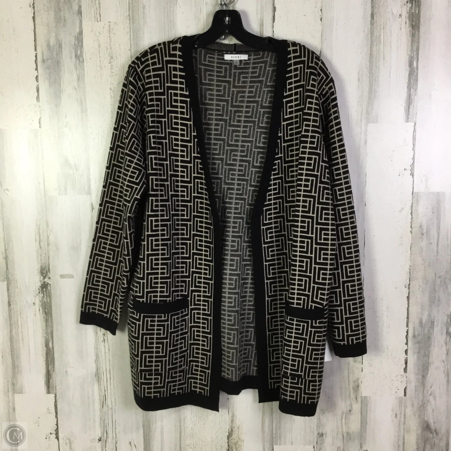 Cardigan By Sioni In Black & Tan, Size: L