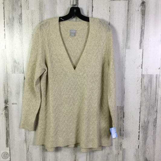 Sweater By Chicos In Tan, Size: L