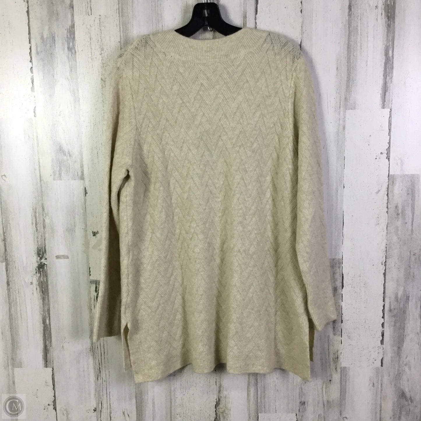 Sweater By Chicos In Tan, Size: L