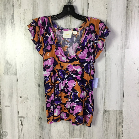 Top Short Sleeve By Maeve In Blue & Orange, Size: S