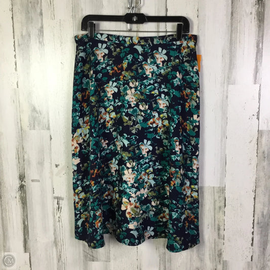 Skirt Midi By Van Heusen In Blue & Green, Size: M