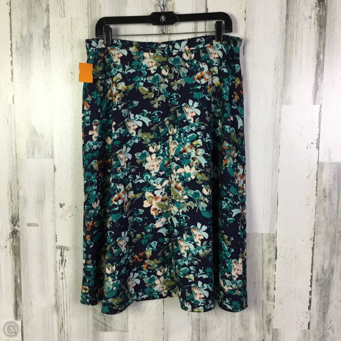 Skirt Midi By Van Heusen In Blue & Green, Size: M