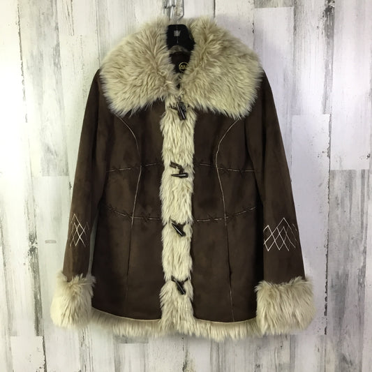 Coat Faux Fur & Sherpa By Clothes Mentor In Brown, Size: M