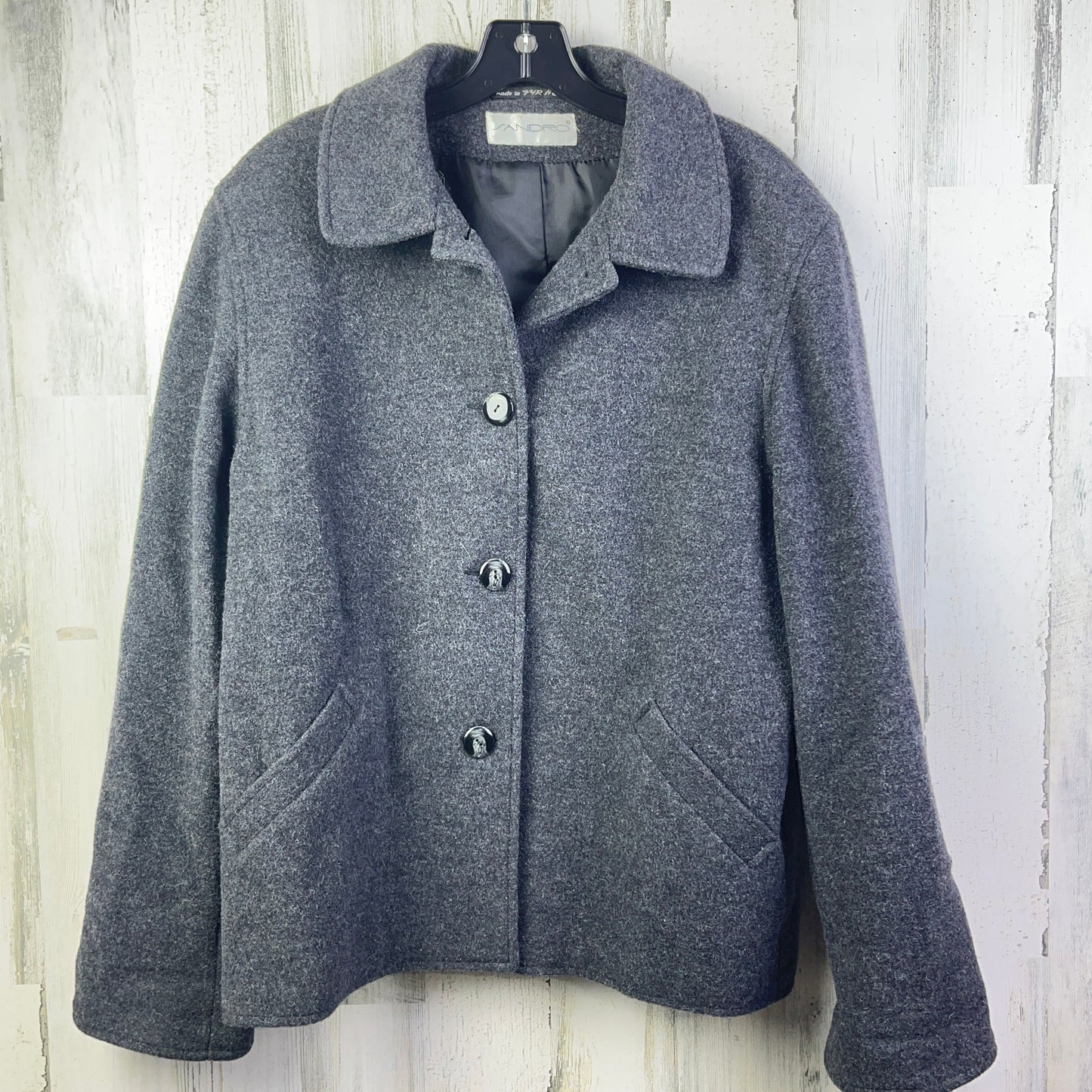 Coat Wool By Sandro In Grey, Size: M