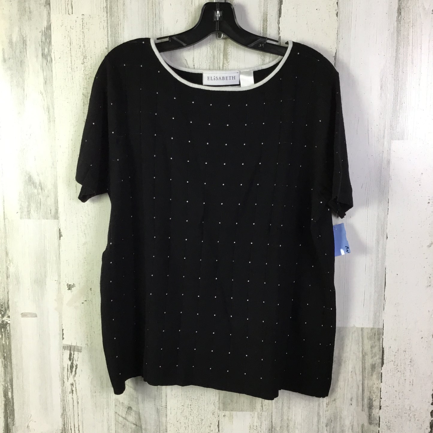 Sweater Short Sleeve By Elisabeth In Black, Size: 1x