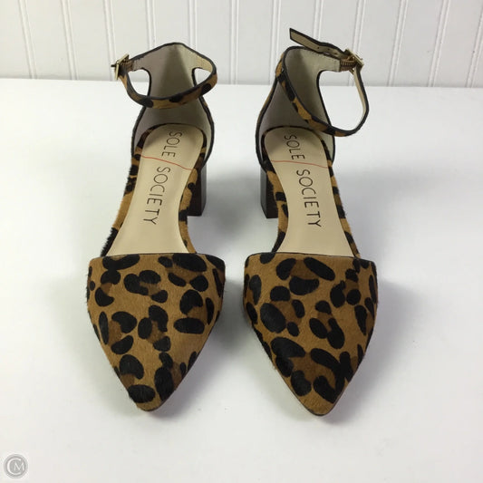 Shoes Heels Block By Sole Society In Animal Print, Size: 8.5
