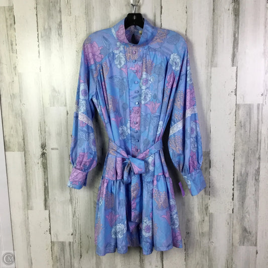 DRESS Long Sleeve By Clothes Mentor In Blue, Size: L