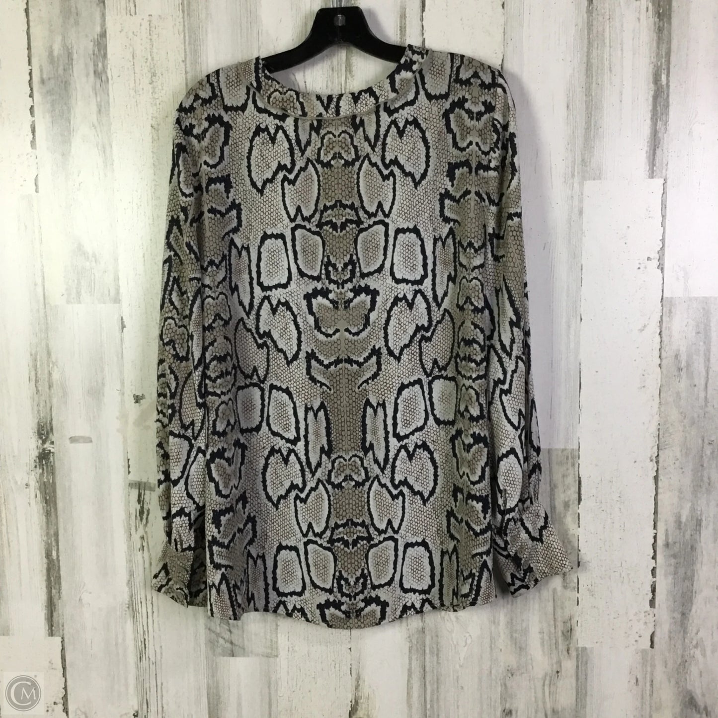 Top Long Sleeve By Cabi In Snakeskin Print, Size: Xl