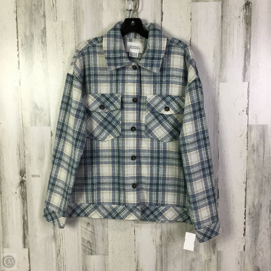 Jacket Shirt By Clothes Mentor In Blue, Size: M