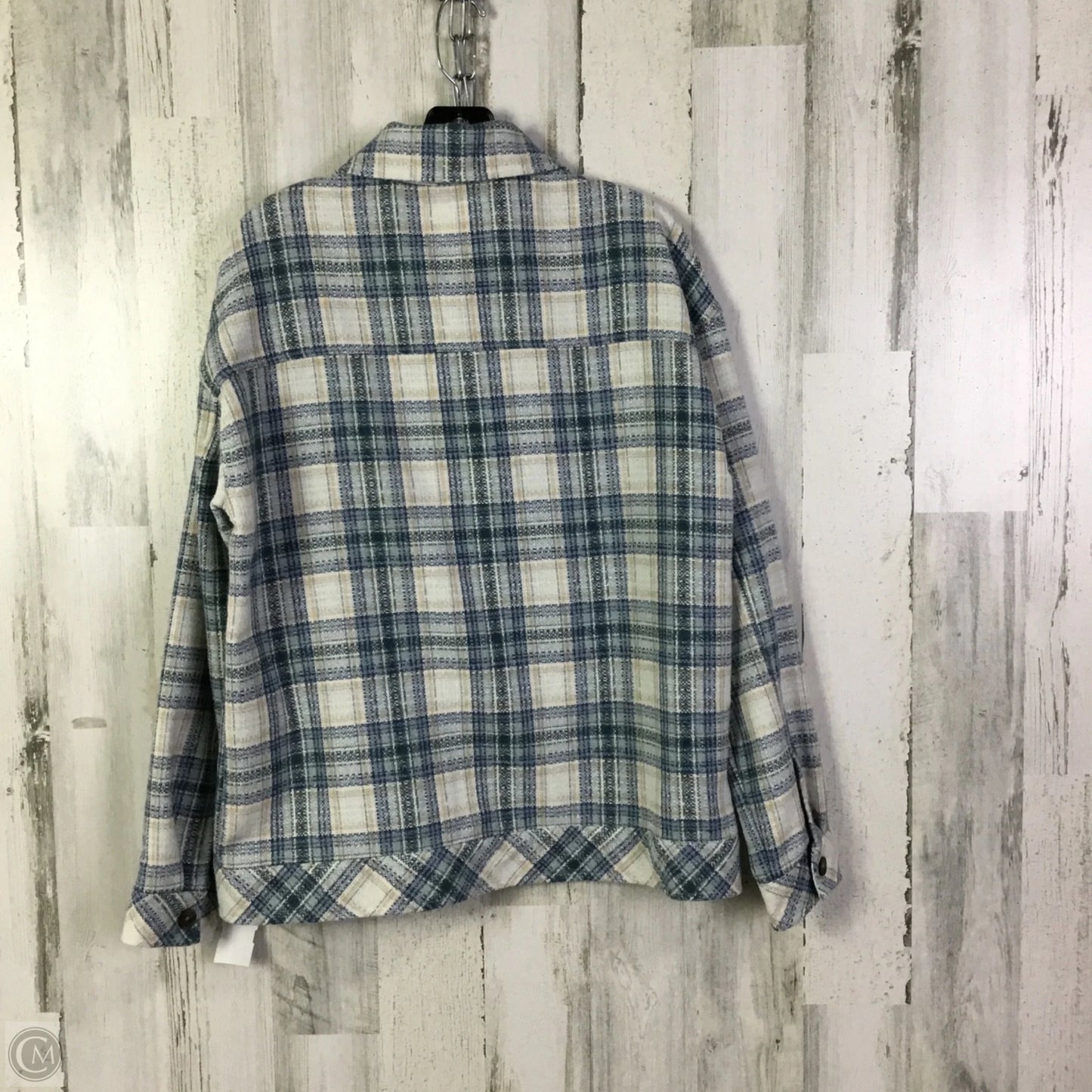 Jacket Shirt By Clothes Mentor In Blue, Size: M